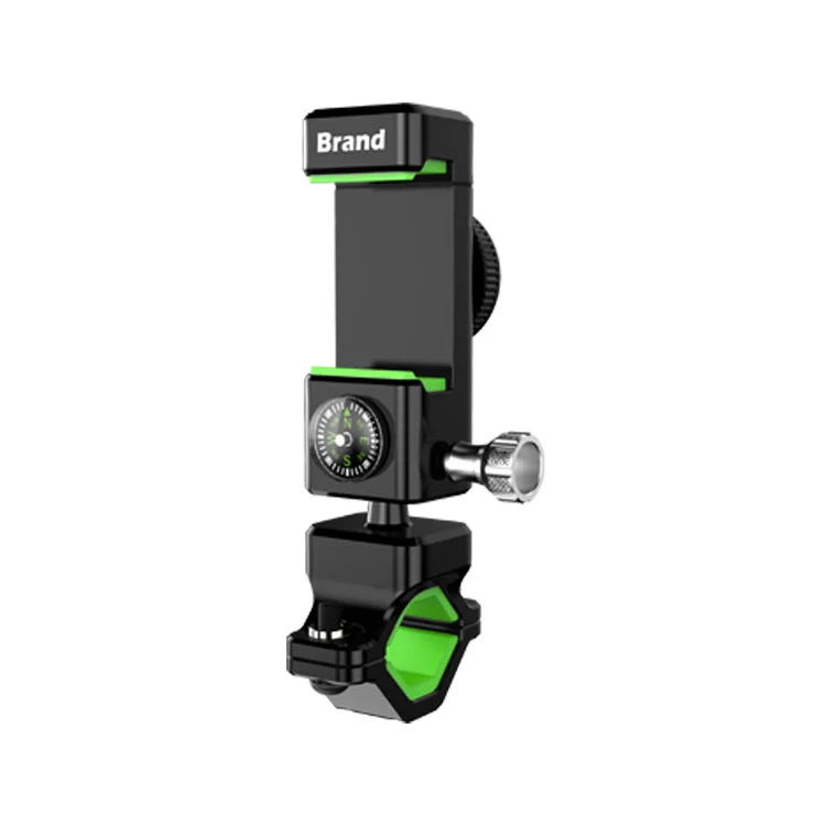 Green Универсальный Велосипедный EBike, мотоциклетный руль, держатель для мобильного телефона, держатель для горного велосипеда, велосипедная стойка, зажим, поддержка, светодиодный светильник, компас - Цвет: Green