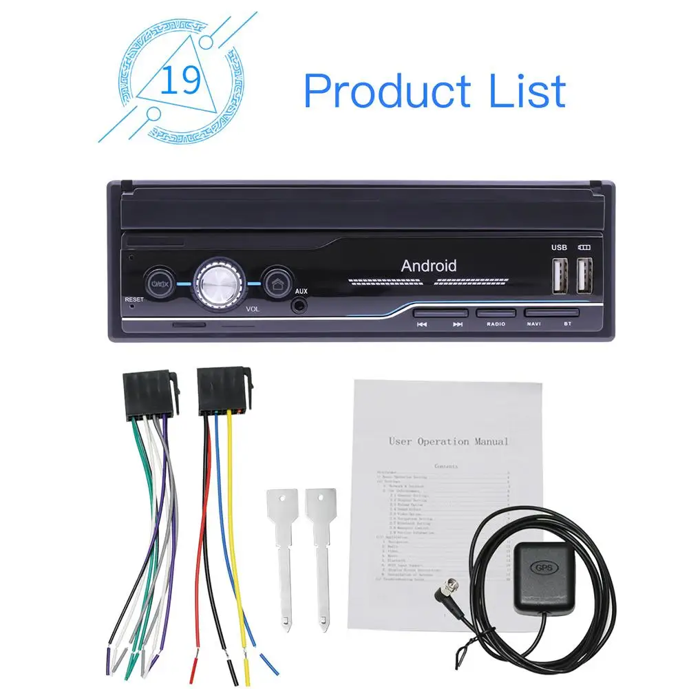 7 pulgadas coche Radio Android 81 GPS navegación Wifi USB carga 1 Din HD pantalla táctil coche repr