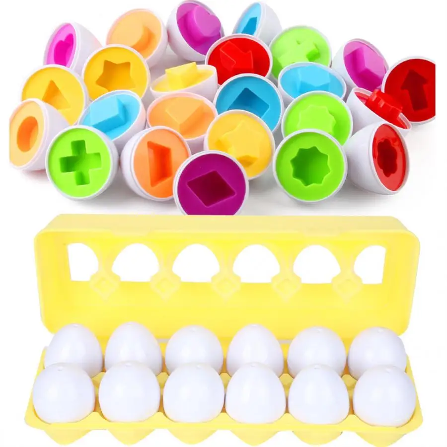 Game Matching-Eggs-Toy Puzzles Learning-Shape Montesori Baby Kids Educational-Toys Children