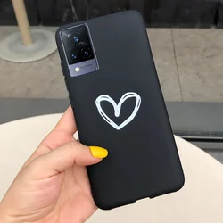 Couple Love Heart Soft TPU Phone Case - Romantic Design Back Cover s for Vivo V21 (Case - c01)