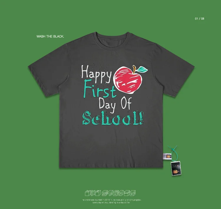 Для влюбленных платье ручной каракули Happt фрукты улица оригинальность Oldschool High Street древние означает короткий рукав Футболка для мужчин и женщин