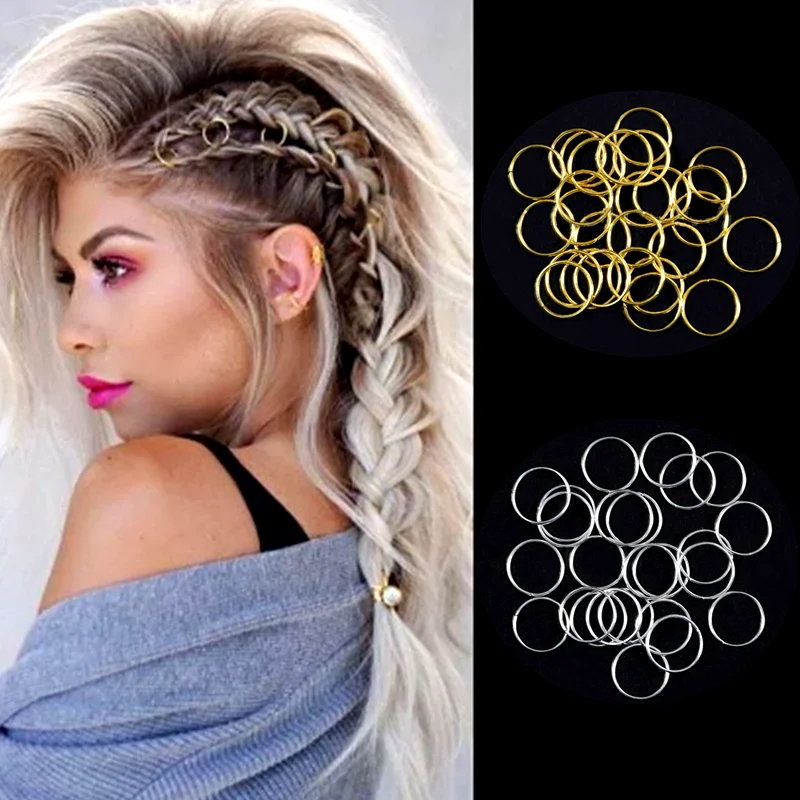 Cheap 100pcs/Set Hair-Rings Dreadlock Beads Viking Retro Alloy Silver Round Gold for Hollow GR6Jew0DxMd