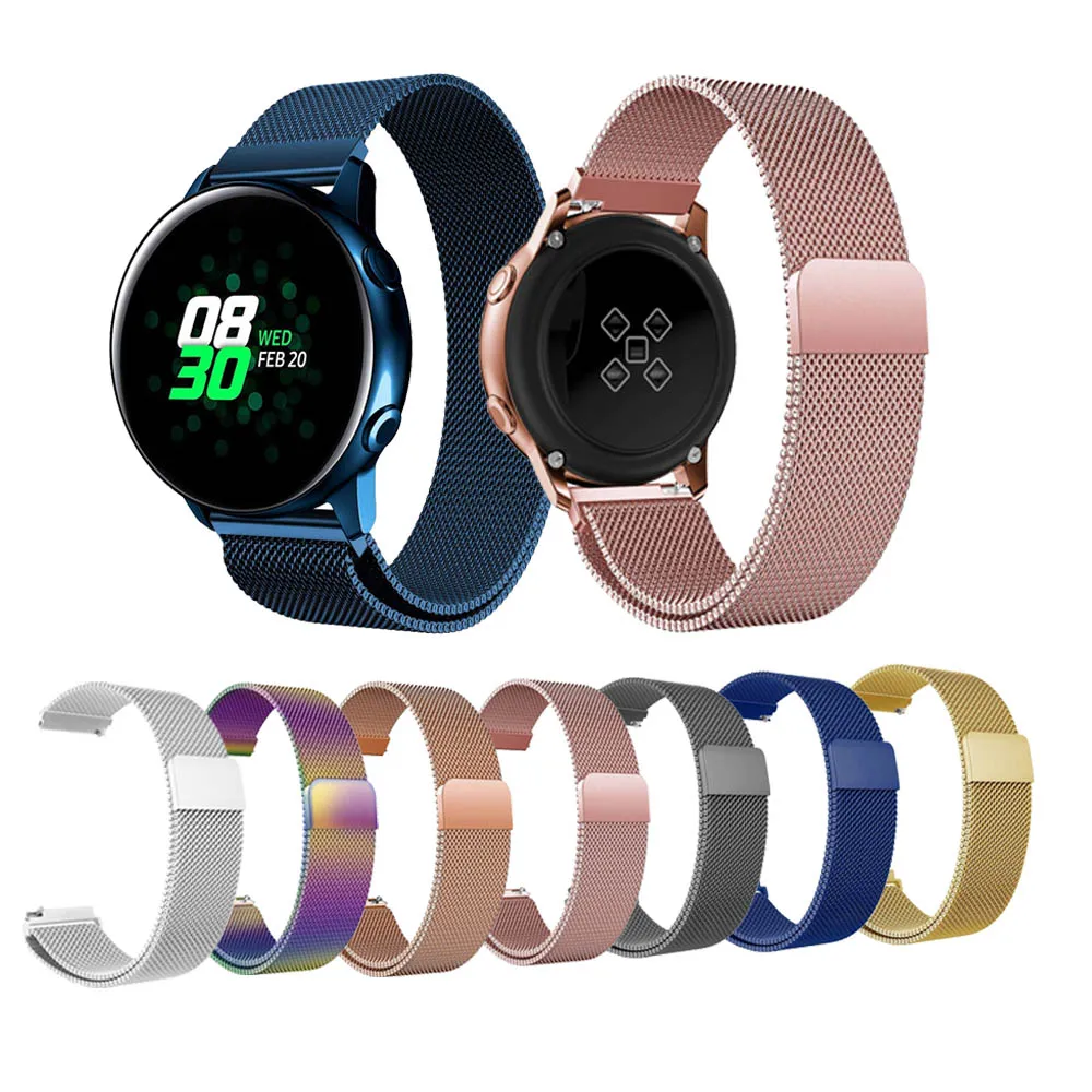 Браслет для часов Sumsang Galaxy Watch Active 2 ремешок 40 мм 44 мм Металл Нержавеющая сталь магнитный 20 мм ремешок для активных часов