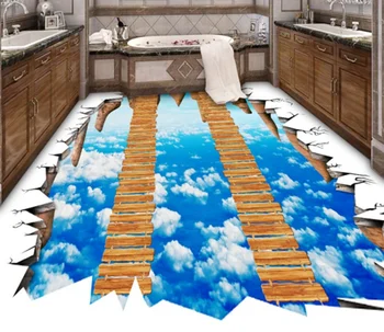 

[Self-Adhesive] 3D Wooden Bridge On The Clouds 273 Floor Wallpaper Mural Wall Print Decal Wall Murals