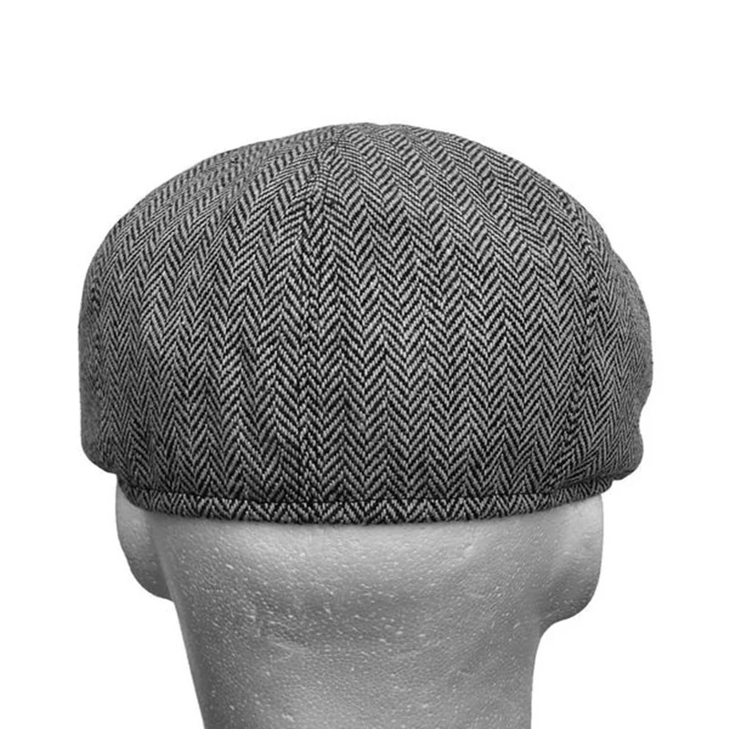 2020 new men's herringbone style berets retro woolen top felt hat fashion wild casual berets flat berets best mens beret