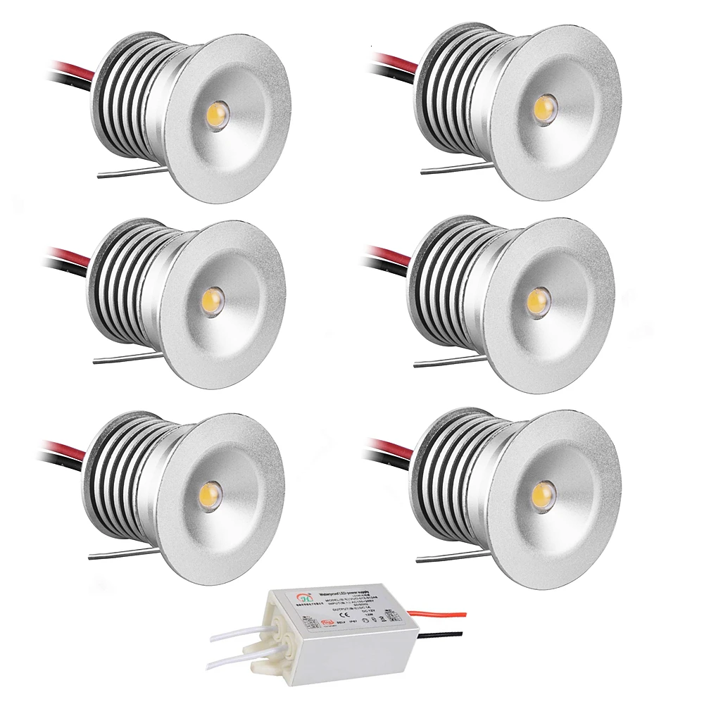 12v mini Downlight Ceiling Spot Light Focos Led Light Cabinet Showcase Stair Light 60D120D Jewelry Lights 6pcs with Driver
