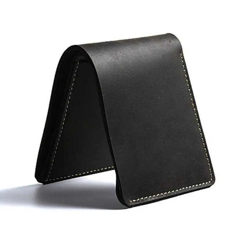 

Brown Vintage Handmade Short Men Multi-card Wallets Snap Large Capacity Pouch