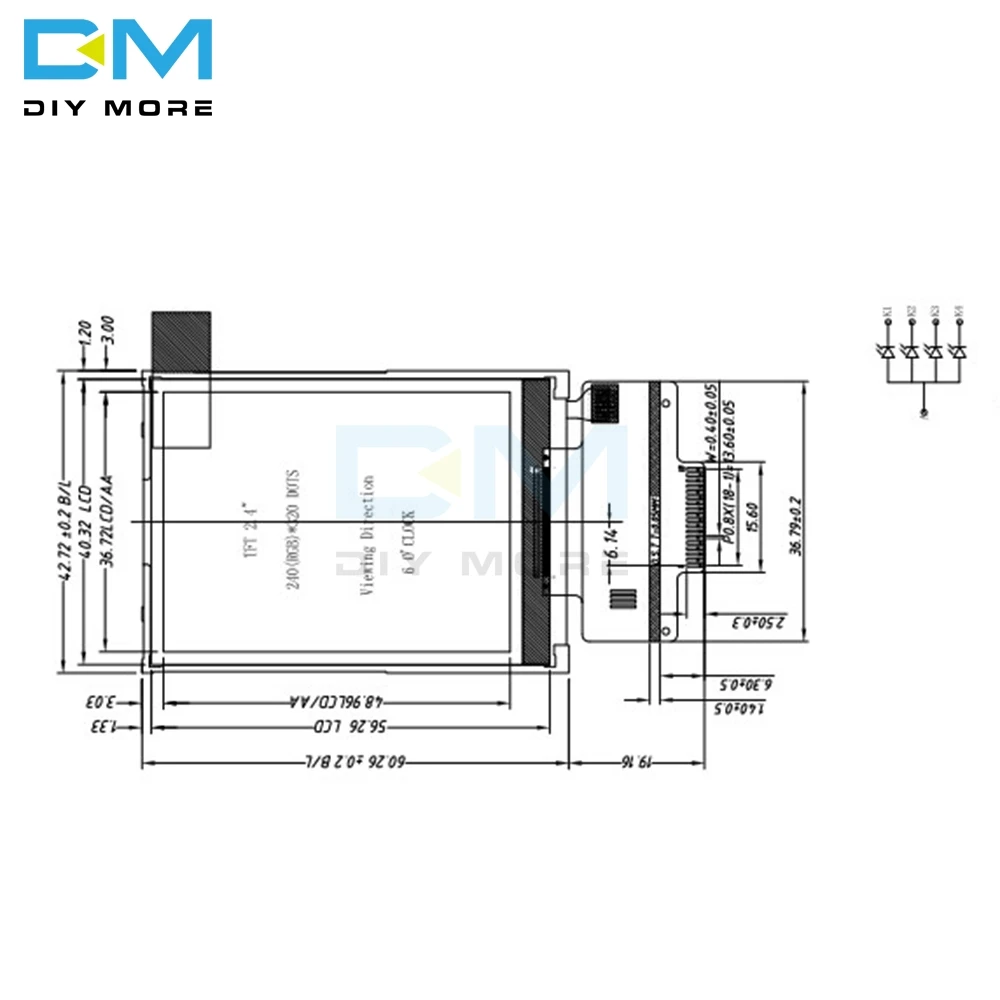 2,4 "2,4 дюймов 240x320 240*320 SPI последовательный TFT Цвет ЖК-дисплей Дисплей модуль ILI9341 Touch Панель экран доска 2,4 дюйма Diy электронные