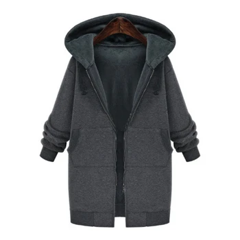 

2019 New Autumn Winter Women Hoodies Plus Size Casual Loose Thick Flocking Hooded Sweatshirt For Women Large Solid Outwear