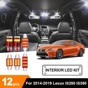 

12 x White No Error Car LED Light Ceiling Reading Cargo Courtesy Vanity Mirror Lamps Package Kit For 2014-2019 Lexus IS250 IS350