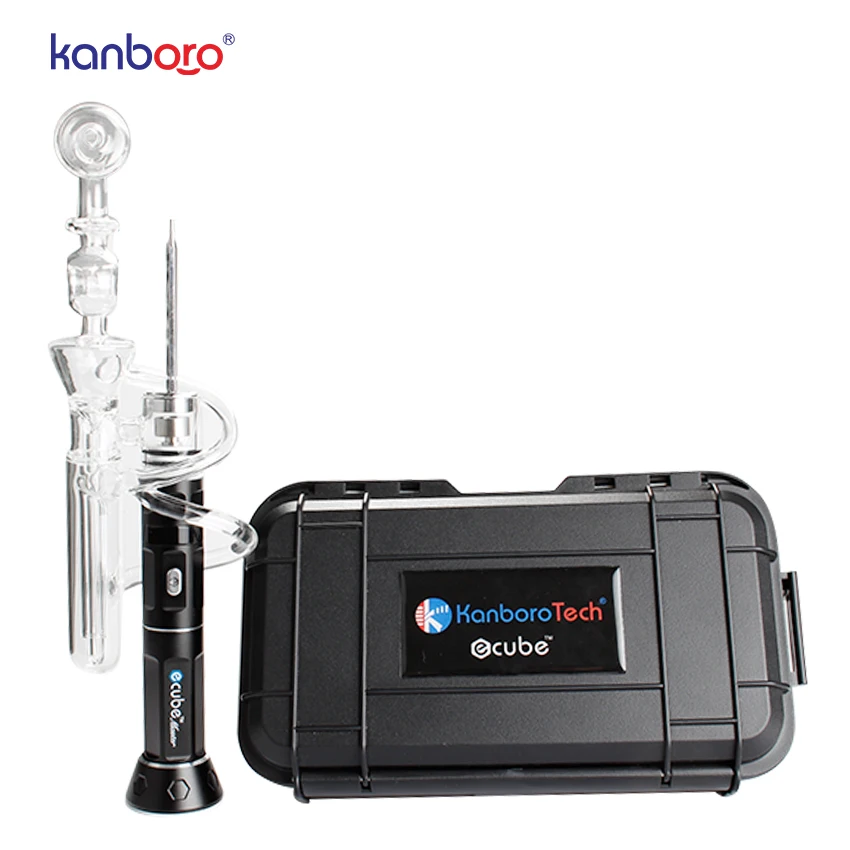  KanboroTech Ecube Master Kit Wax Oil Vaporizer Enail Vape Pen LCD Screen Water Dabber Pipe Filter T