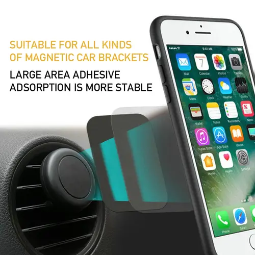 5PCS Car Phone Holder Metal Plate Magnetic Holder Round Square Sticker iron Sheet for Mobile Tablet Magnet Disk Desk Car Stand - Image 4