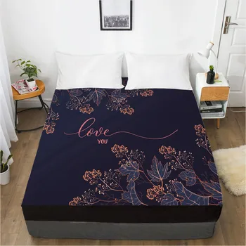 

3D Design Mattress Fitted Cover Fitted Sheet Bed Custom Design Bed Linens Sheets Bedsheet Black Glod Home Textile 198x203cm