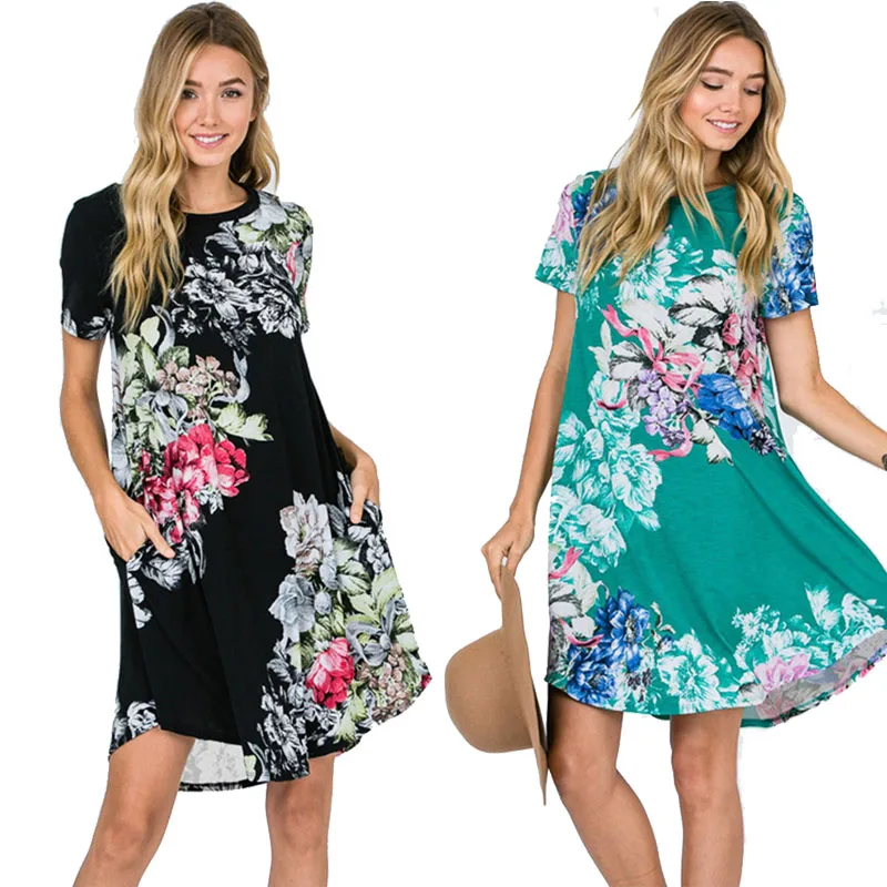 Распродажа женское Повседневное платье трапециевидной формы с цветочным