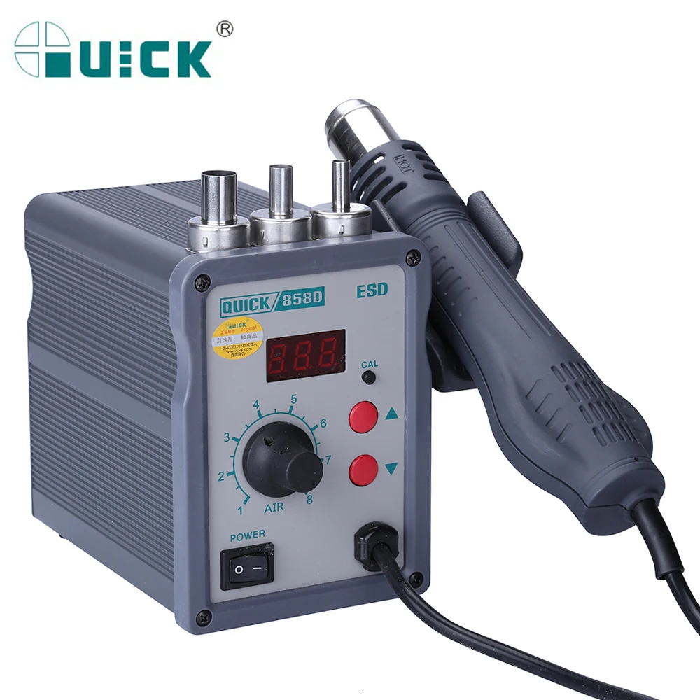 Паяльная станция QUICK 858D 700 Вт тепловая пушка сварочная BGA SMD для переделки с