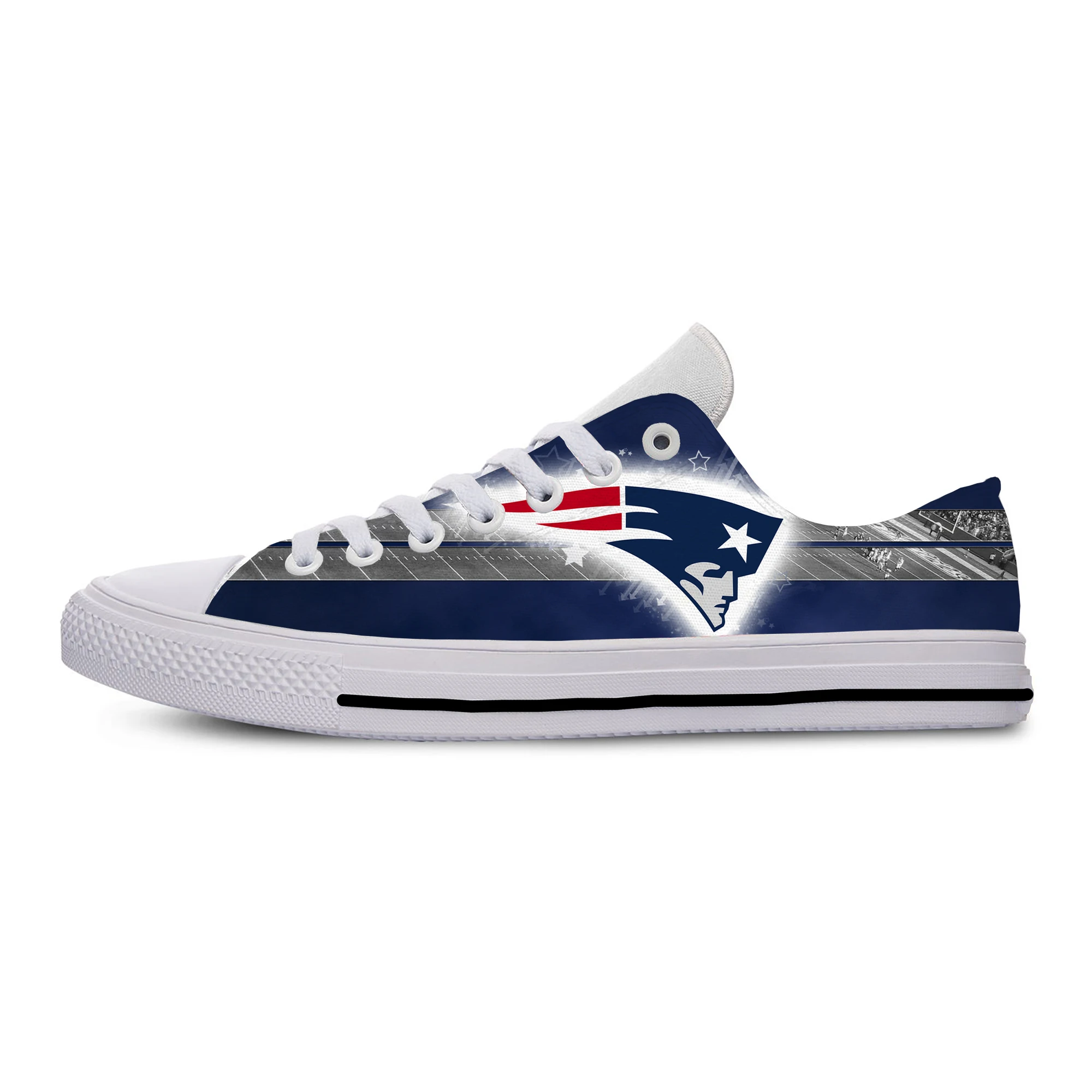 

Patriots Lightweight Fashion Men/Women Casual Shoes Breathable Flat Canvs Sneakers New England Football Fans Shoes