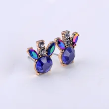 Позолоченные Кристальные серьги-гвоздики для женщин, модные ювелирные изделия, опт