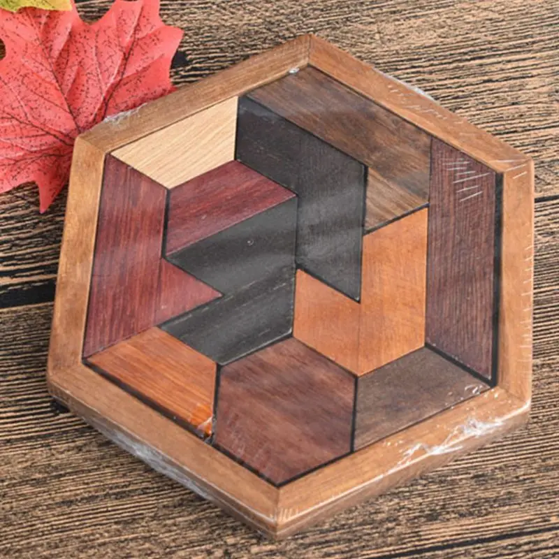 Деревянные Tangram красочные геометрические формы головоломки детские развивающие игрушки головоломки игрушки