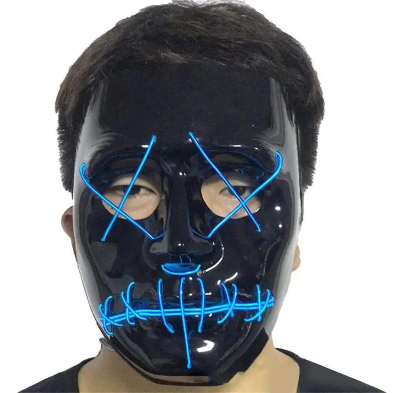 EL Skull холодная светящаяся маска Хэллоуин Макияж для маскарада вечерние принадлежности декора