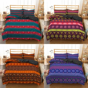 

ZEIMON Bohemian Series 3D Printed Bedding Set For Adults Geometric Printing Bed Cover Polyester Duvet Cover Set Bedclothes 2/3pc