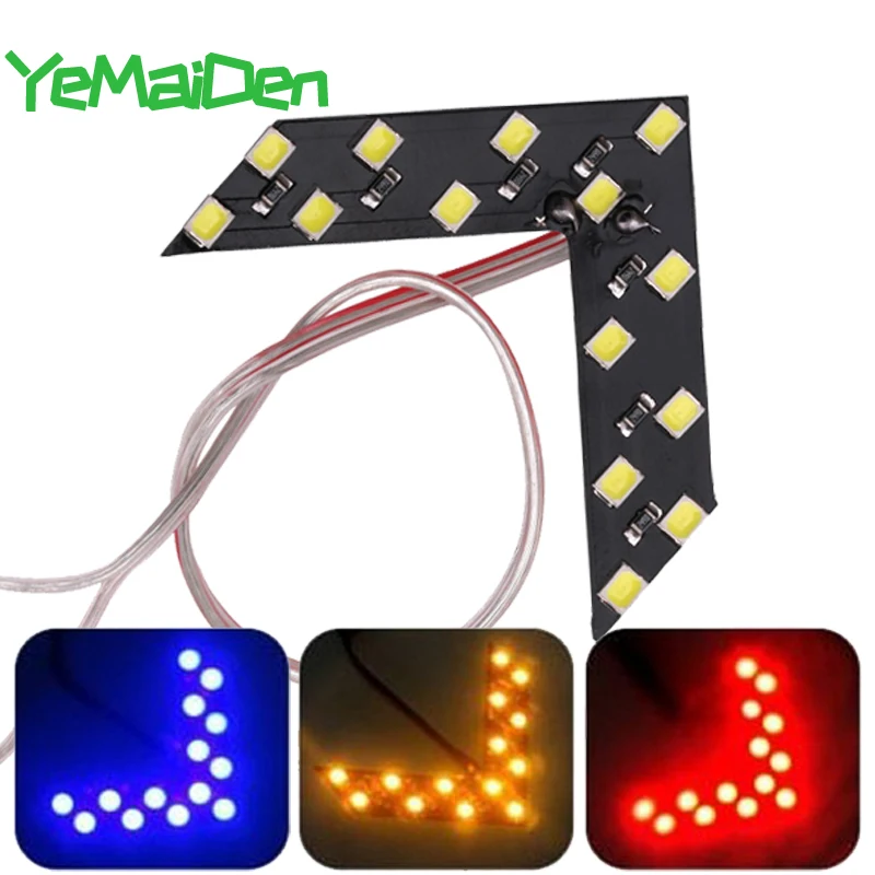 

1x Car LED rear view mirror arrow panel light Mirror Indicator Turn Signal Bulb Car LED Rearview mirror light Styling Red Yellow