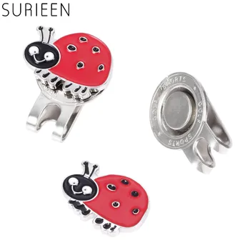 

1Pc Alloy Small Ladybug Snails Pattern Magnetic Golf Hat Clip Fastener With Golf Ball Aiming Maker Tool On Cap Visor Golfer Gift