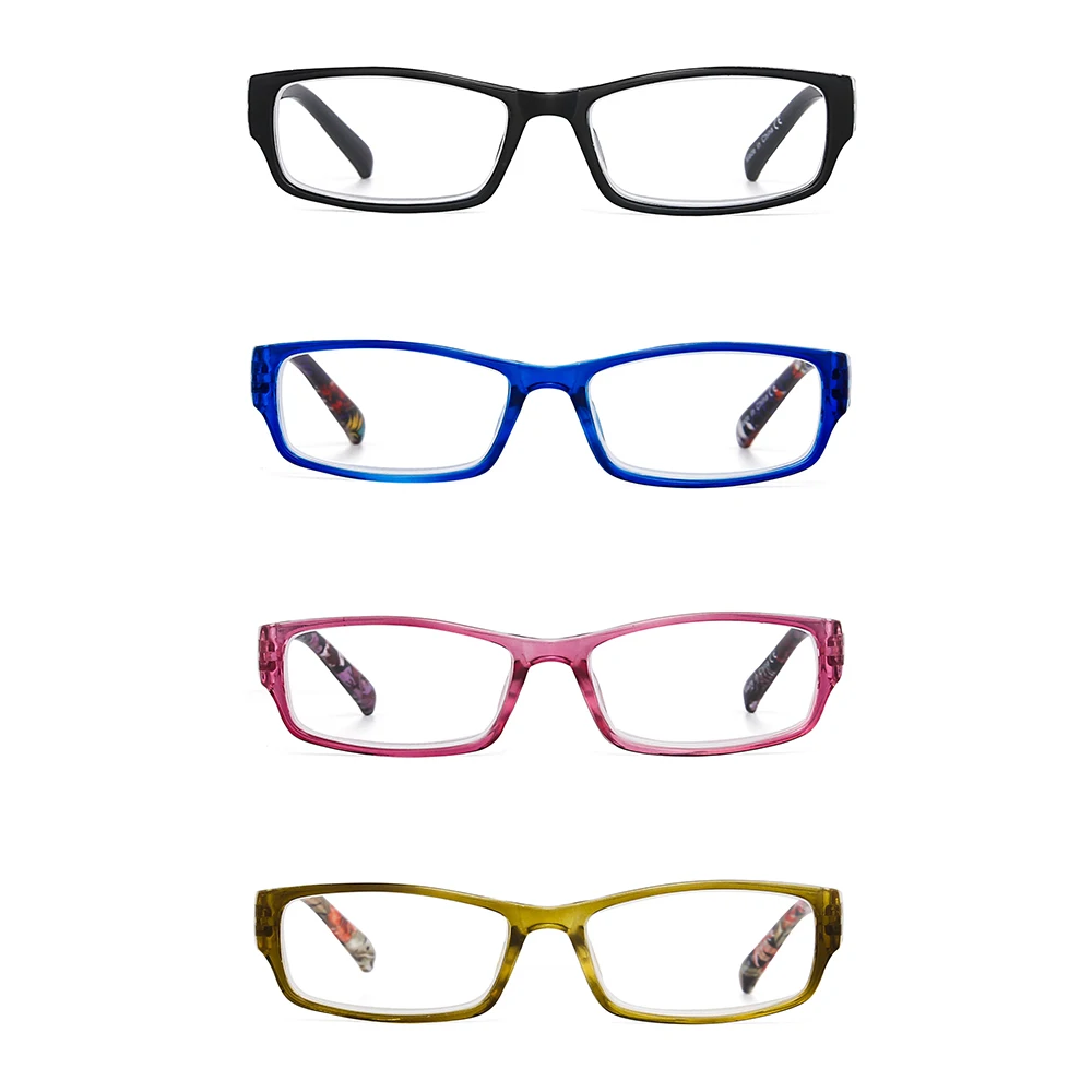 JM Rectangle Women Men Reading Glasses Spring Hinge Magnifier Diopter Presbyopic Reading Glasses Square