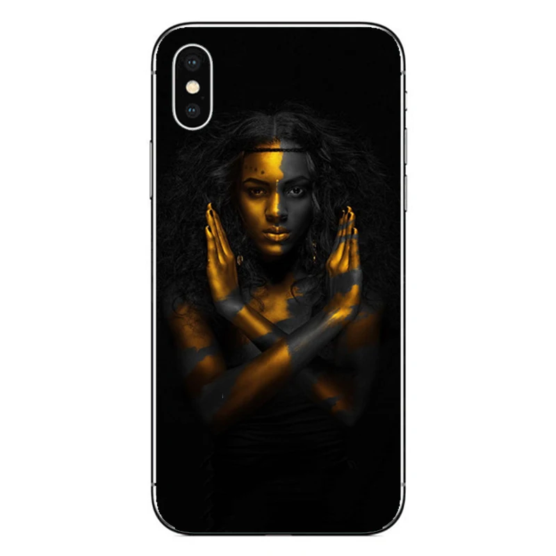 2bunz Melanin Poppin Aba Мягкий силиконовый чехол для iPhone X XR XS Max 6 6s 7 8 Plus 5s модный Африканский женский черный чехол для девочки - Цвет: case 1