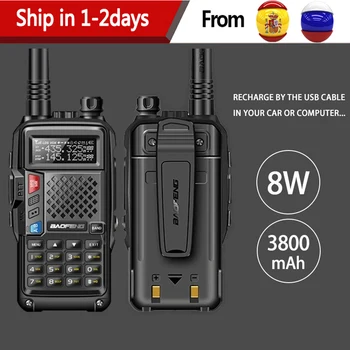 

2020 BAOFENG BF-UVB3 Plus di 8W potente UHF/VHF Dual Band 25KM Lungo Raggio Ham Radio Antenna Portatile CB Walkie Talkie