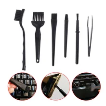 Kit de nettoyage de clavier antistatique, brosse de nettoyage de clavier noir, brosses de nettoyage de poussière, outil de nettoyage ménager 6 pièces