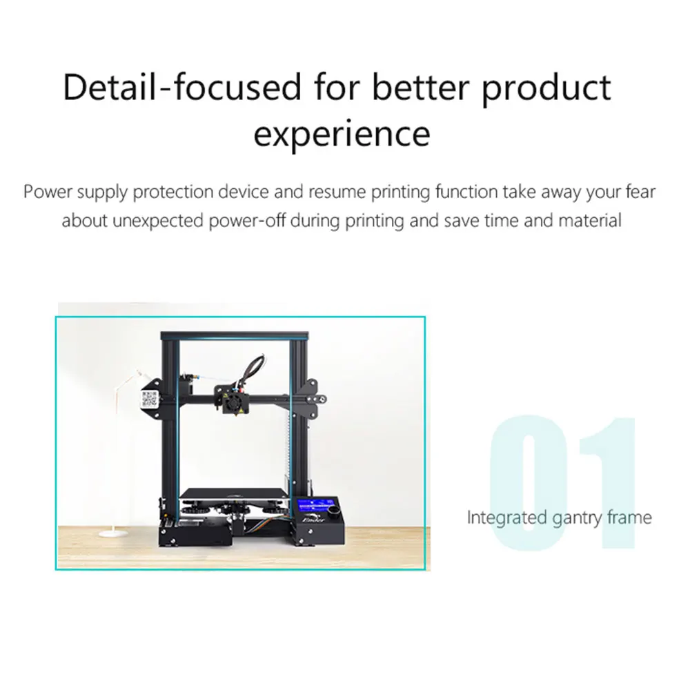 Creality Ender 3 3d принтер, алюминиевый, сделай сам, с печатью, 220x220x250 мм, высокоточный, DIY, бытовой принтер