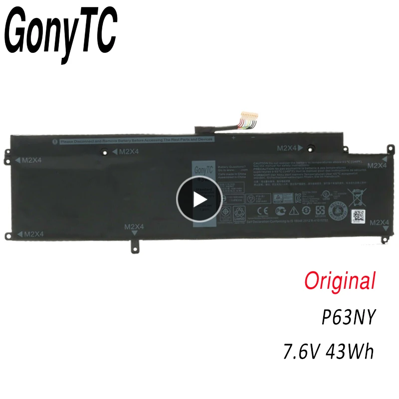 GONYTC P63NY 7 6 V 43WH новый оригинальный аккумулятор для ноутбука Dell Latitude 13 7370 E7370 N3KPR |