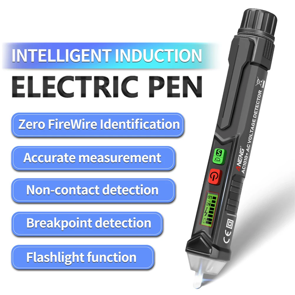 VC1010 цифровой Напряжение детекторы 12-1000V AC/DC Бесконтактный Pen Тесты er Вольтметр