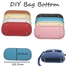 8Color DIY 52 Holes Handmade Bottom Craft PU Leather Wear-Resistant Rectangle Accessories For Handbag Knitting Bags Accessories
