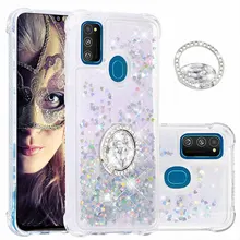 Quicksand Phone Case Diamond Finger Ring Shell For Samsung J7 J7 J700 J710 J720 J730 J7Pro Jewelled Box E03F