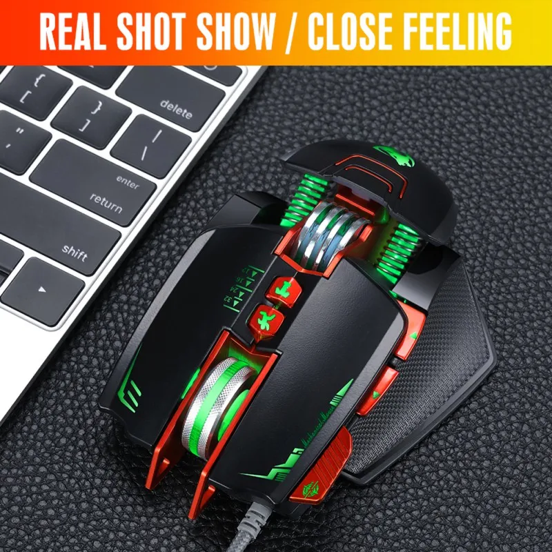 Супер RGB оптическая игровая мышь USB Проводная программируемая профессиональная эргономичная игровая мышь для ПК компьютера ноутбука для Pro Gamer