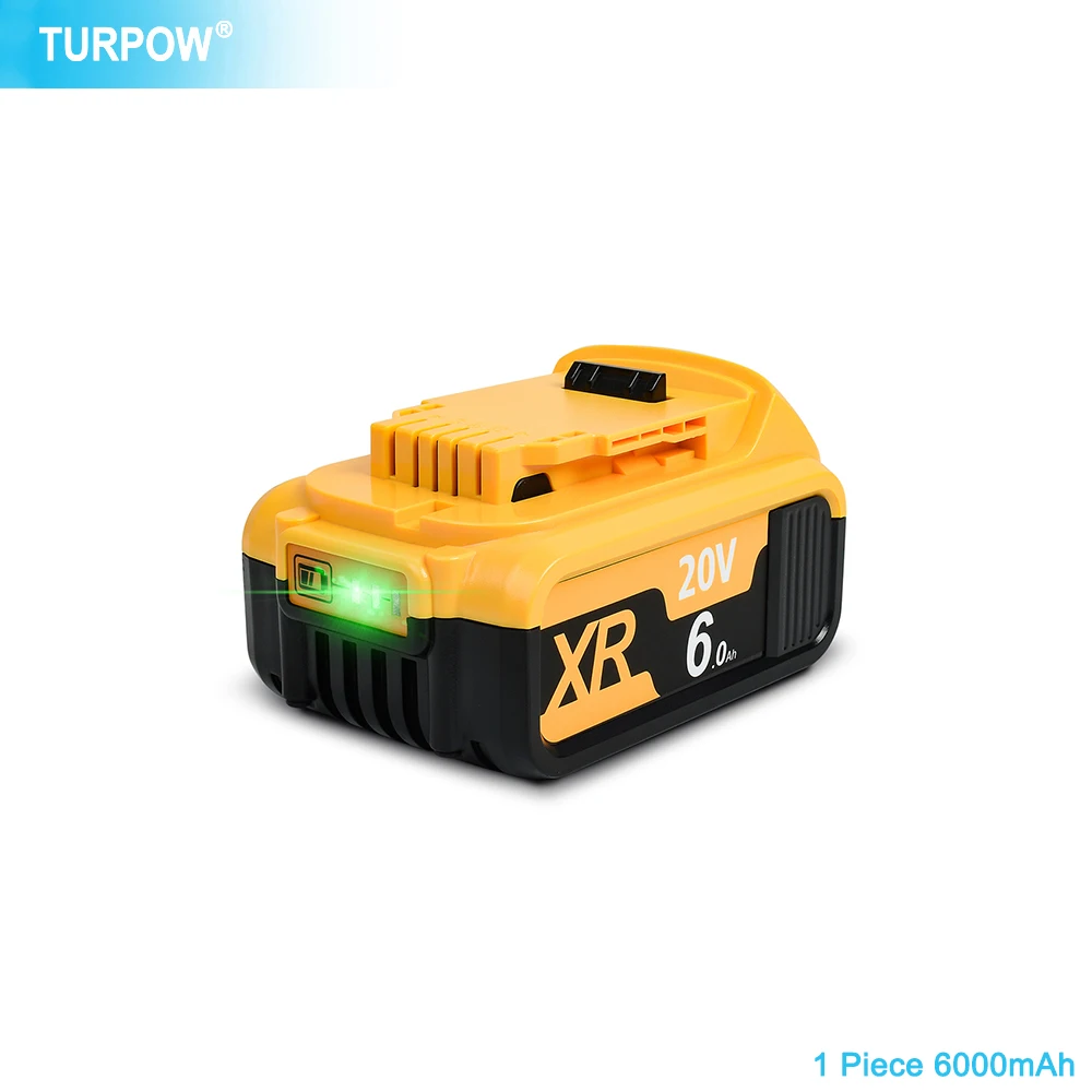 button cell Turpow 20V 6000mAh Replacement Battery for DeWalt DCB184 DCB200 DCB182 DCB180 DCB181 DCB182 Li-lon Power Tool Battery camera battery Batteries