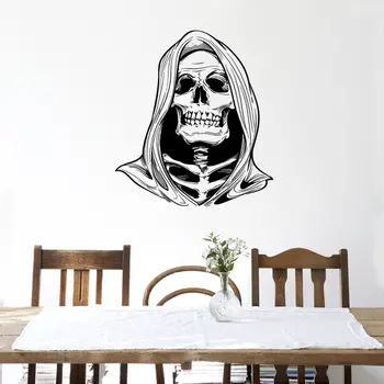 

Halloween Sticker The Grim Reaper Death Skeleton Wall Sticker 58x65cm Living Room Waterproof Background Wall Paper Home Decor