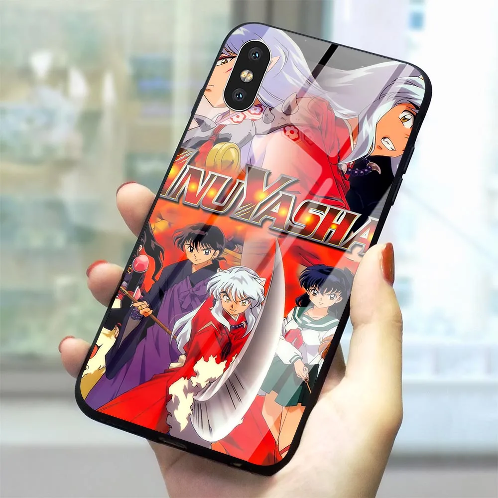Чехол для телефона из закаленного стекла Anima Inuyasha iPhone 6 чехол 5 дюймов 6S 7 8/6 8 Plus X XS XR