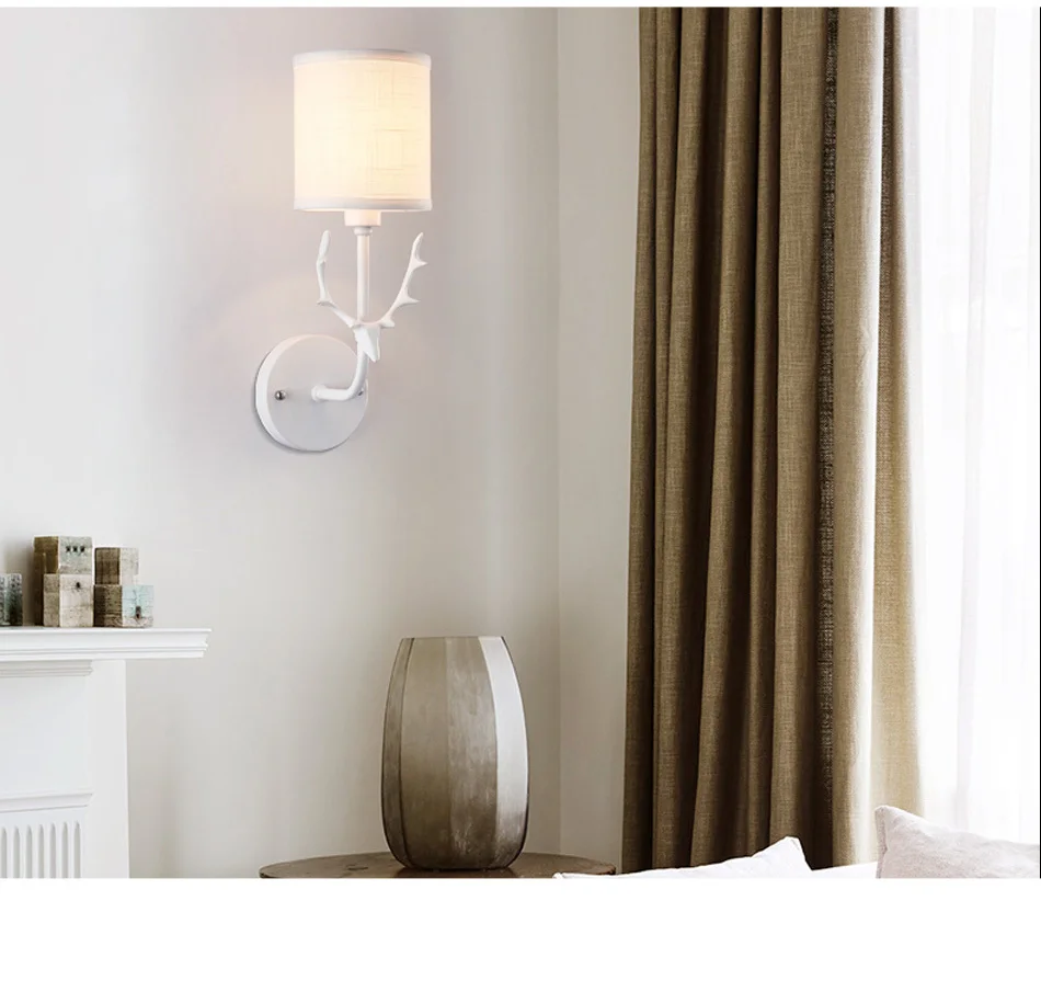 White Black Bedside Wall Lamps For Bedroom Stair Home Night Lighting LED E27 Modern Sconces Wall Lamp Indoor Lights Fixtures  (5)