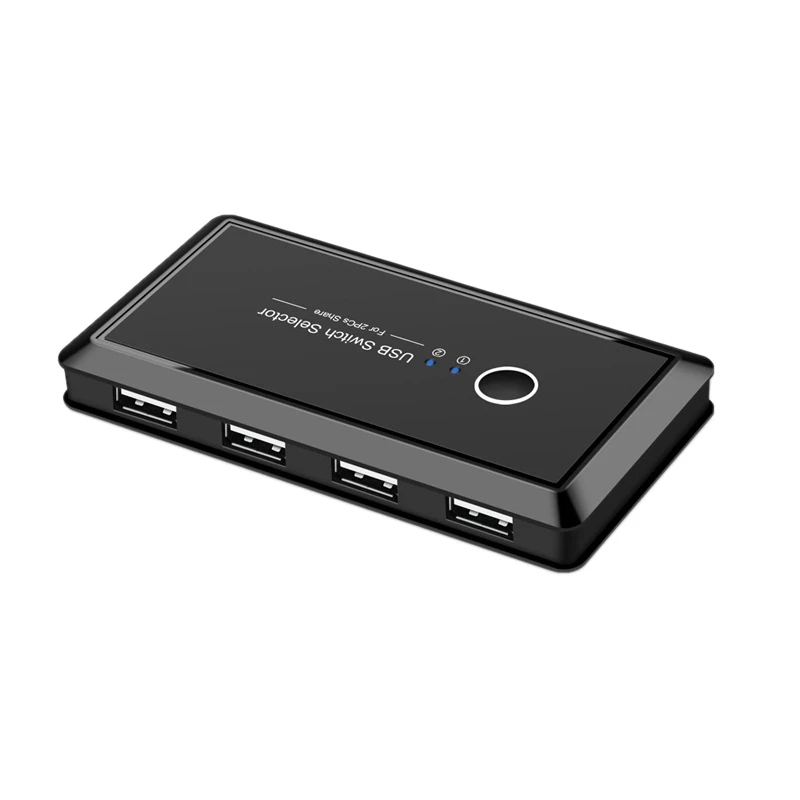  KVM Switch Box USB2.0 Switcher 2 Port PCs Sharing 4 USB Devices for Keyboard Printer Monitor USB Sw