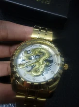 WLISTH-Reloj de pulsera de cuarzo para hombre, luminoso, con abertura para fecha, de acero inoxidable, resistente al agua, de las mejores marcas, dragón dorado