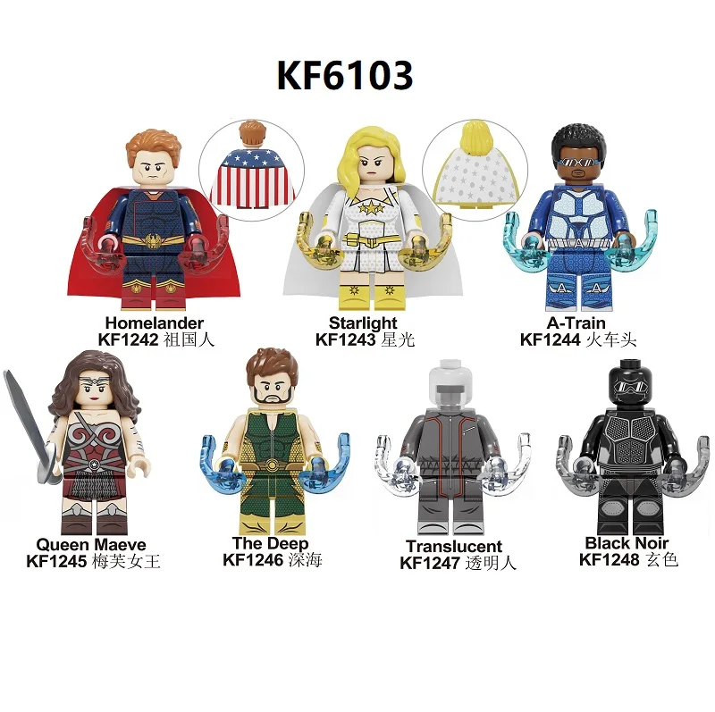 

Single Sale Building Blocks Famous Movie The Boys Homelander A-trian The Deep Starlight Queen Maeve Black Noir Kids Boy KF6103