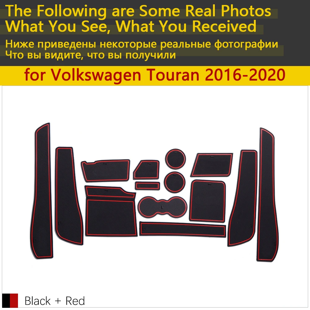Противоскользящий резиновый коврик для чашки дверной паз VW Touran Volkswagen MK2 2016 ~ 2020 2017
