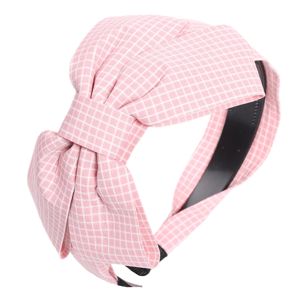 Моланский Классический Клетчатый тканевый бант широкая повязка на голову аксессуары для волос для современных женщин обруч для волос модные резинки для волос ободок головной убор - Цвет: Pink Plaid