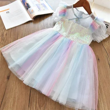 

Kids Dresses For Girls Sequins Girls Lace Mesh Children Princess Dress Birthday Party Costume For Girls Birthday Christmas