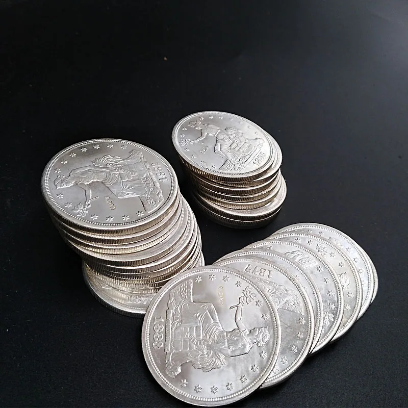 25pcs USA Set Coin Trade Dollar Silver Plated 1873-1885 Copy Coins Gift Home Decoration Coins