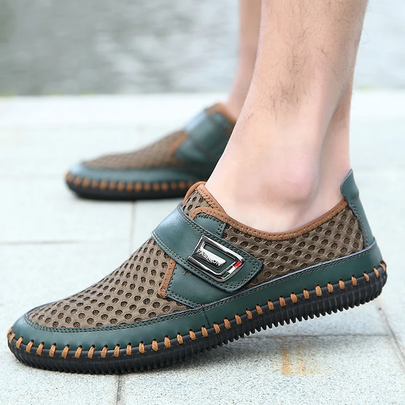 Men Shoes Driver Real-Leather Casual Loafer Moccasins Summer WEH Chaussure Homme