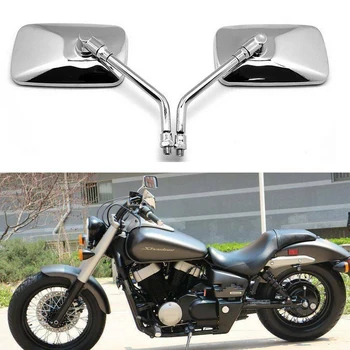 

10mm Chrome Motorcycle Rectangular Rear View Side Mirrors For Honda Shadow 750 Rearview Side Mirrors