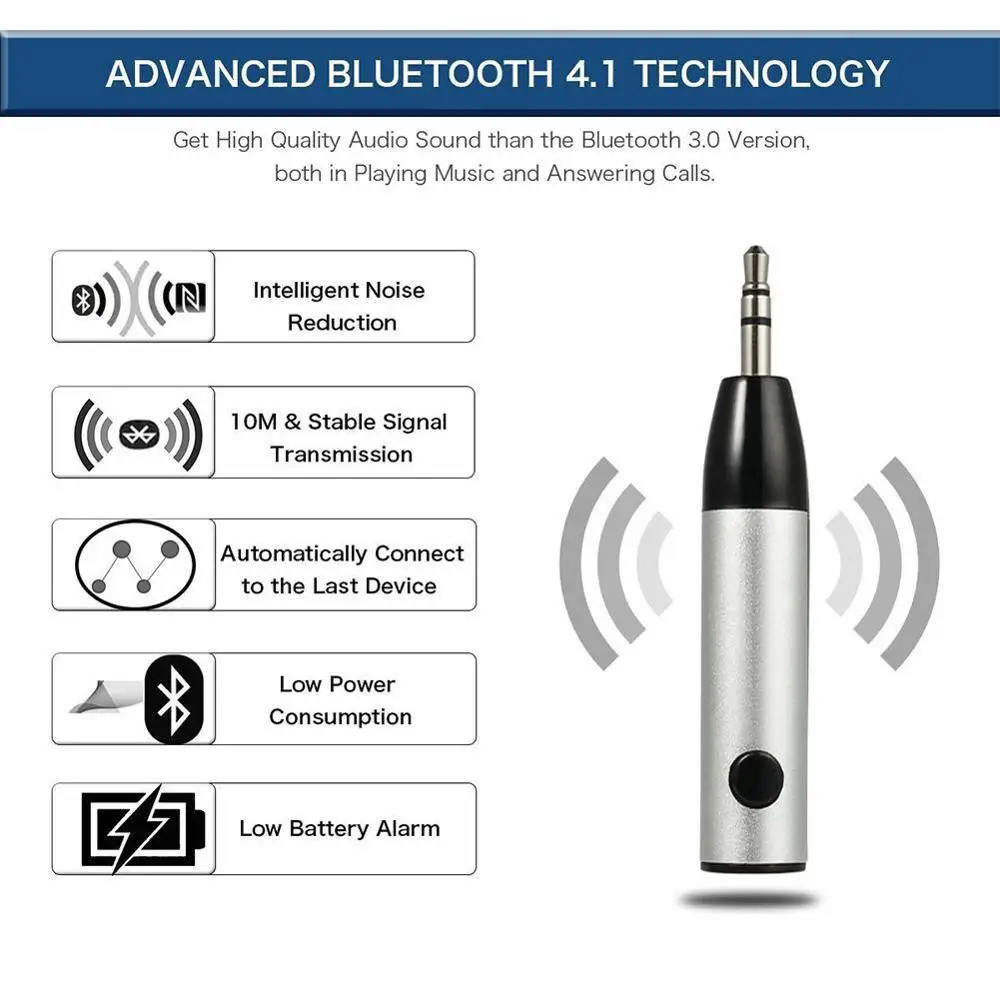 Универсальный мини Bluetooth приемник беспроводной Bluetooth 4,1 приемник 3,5 мм пуля и Aux приемник адаптер для автомобиля аудио наушники